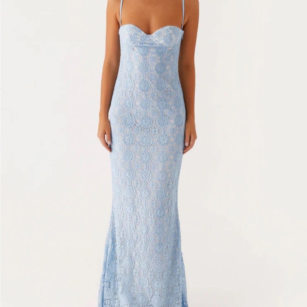 Peppermayo Light Blue Strapless Dress